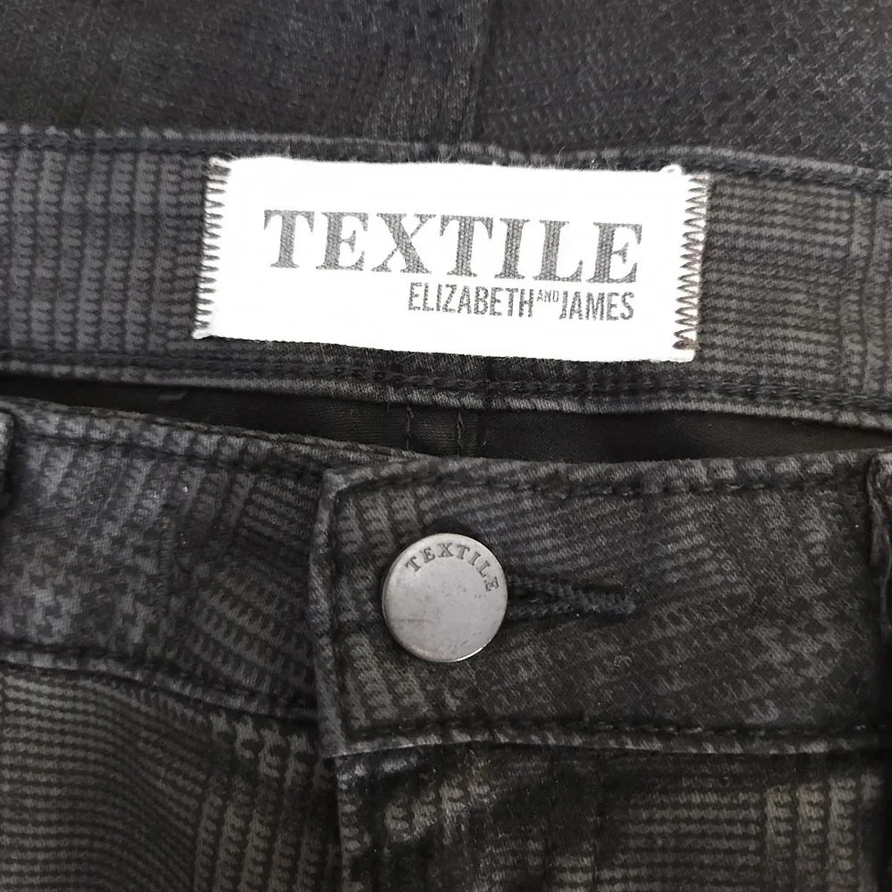 Textile Elizabeth & James Ankle Skinny Jeans Debbie Black Plaid Denim - Picture 4 of 7